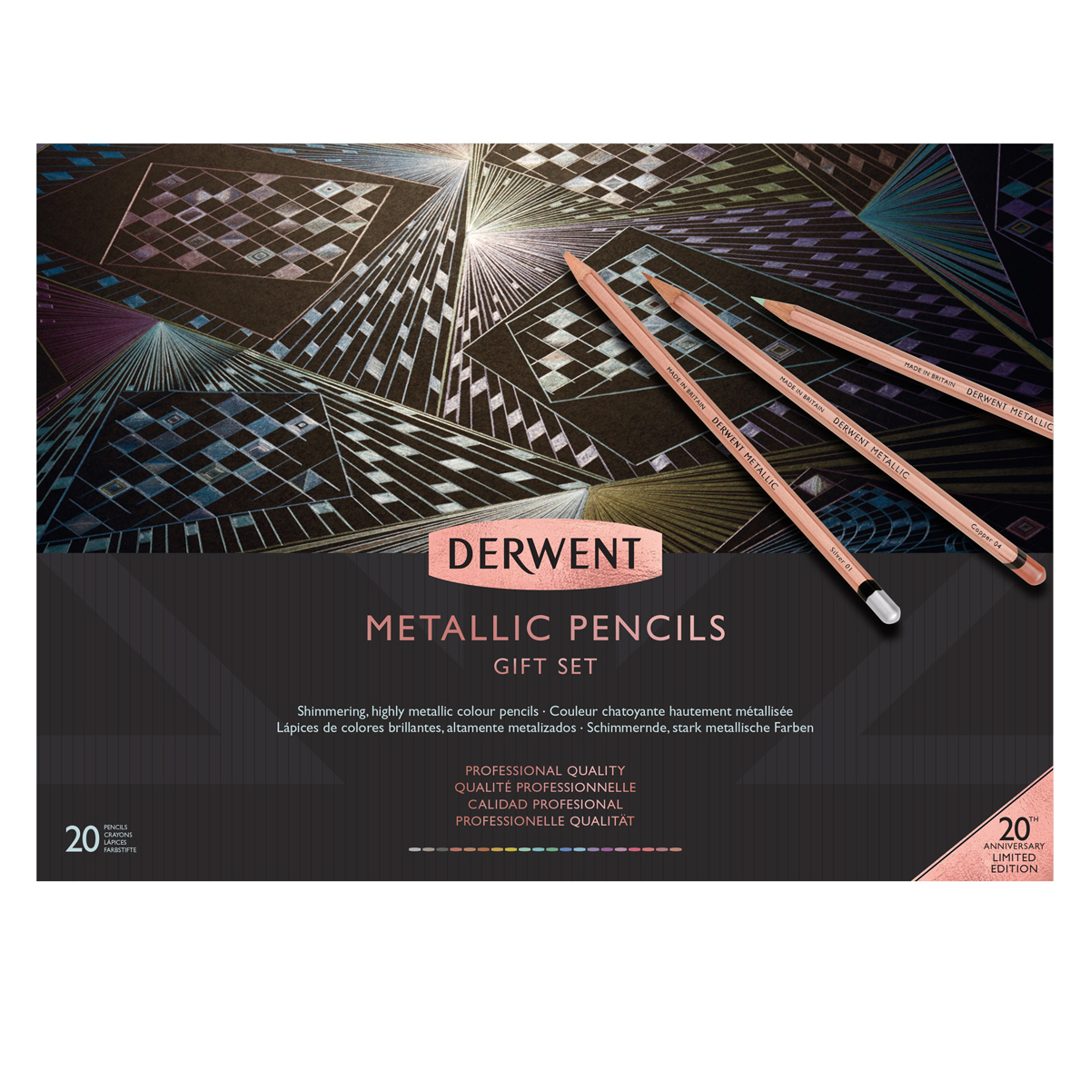 Derwent Metallic Pencils 20th Anniversary Limited Edition Gift Set of 20