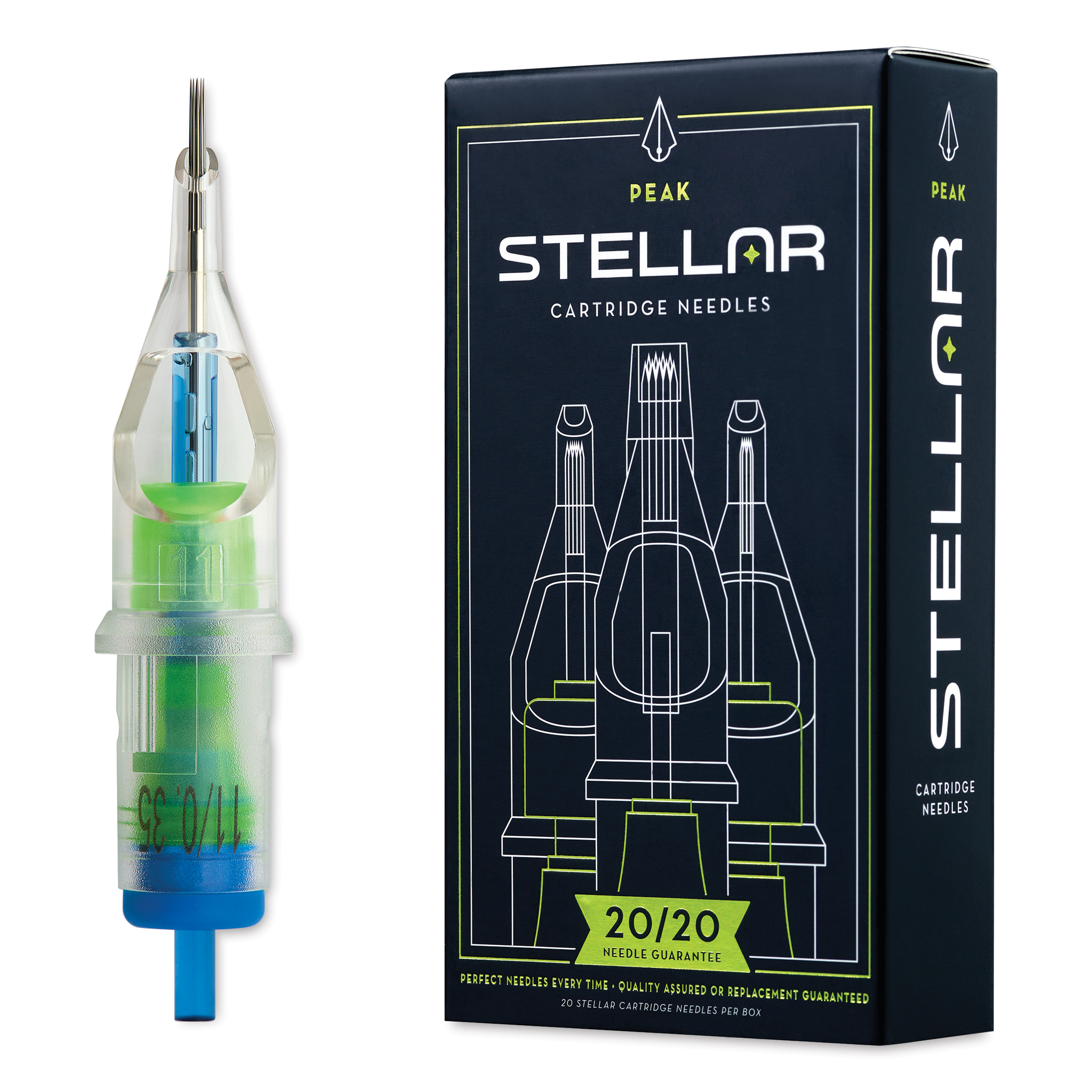 Peak Stellar Round Shader Extra Long Taper Tattoo Needle Cartridges