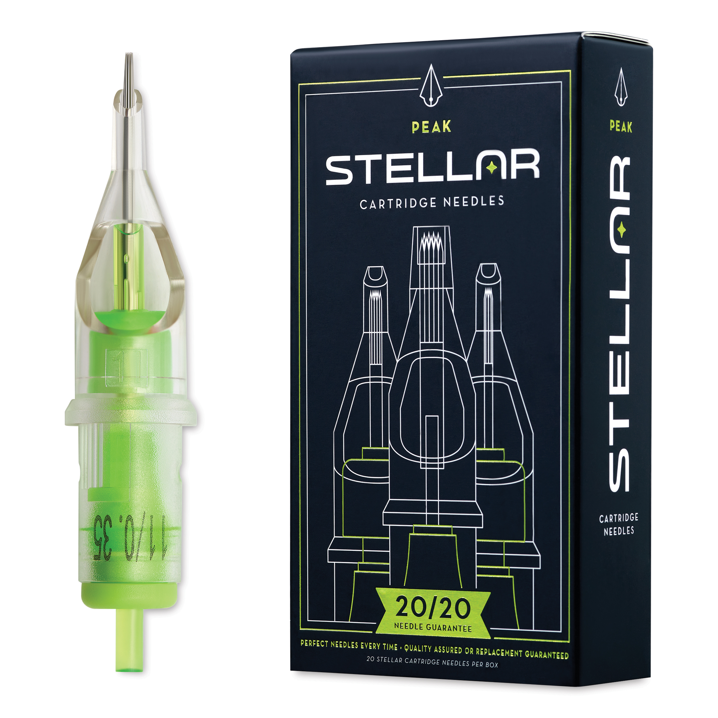 Peak Stellar Round Liner Long Taper Tattoo Needle Cartridges
