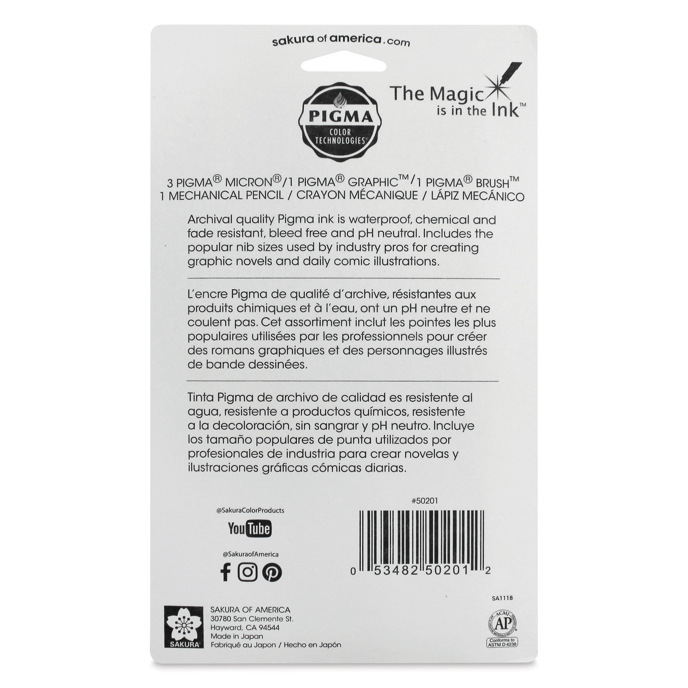 Sakura Manga Comic Pro Set - Sketching & Ink Set, Set of 6 | BLICK