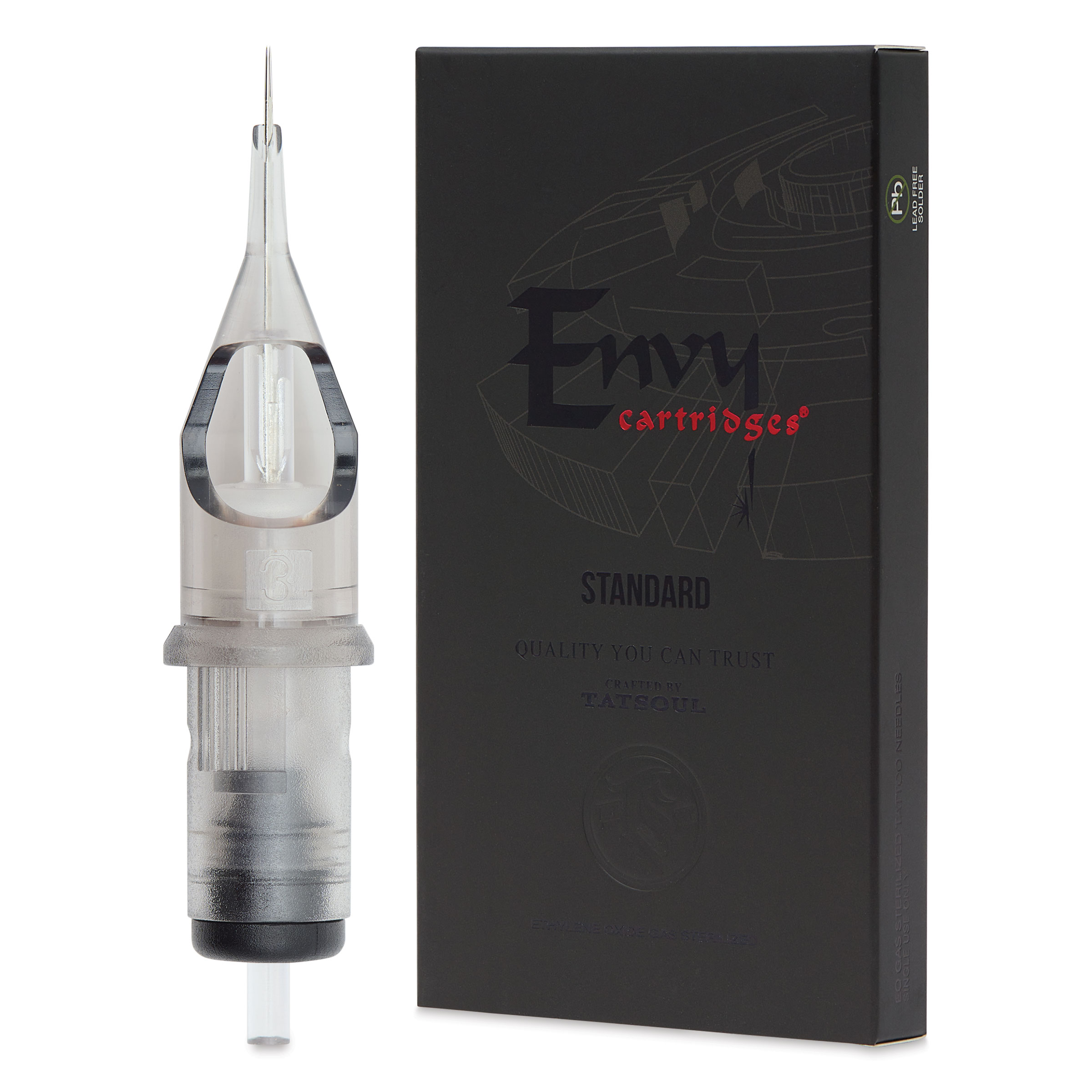 TatSoul Envy Standard Round Liner Extra Tight Long Taper Tattoo Needle Cartridges