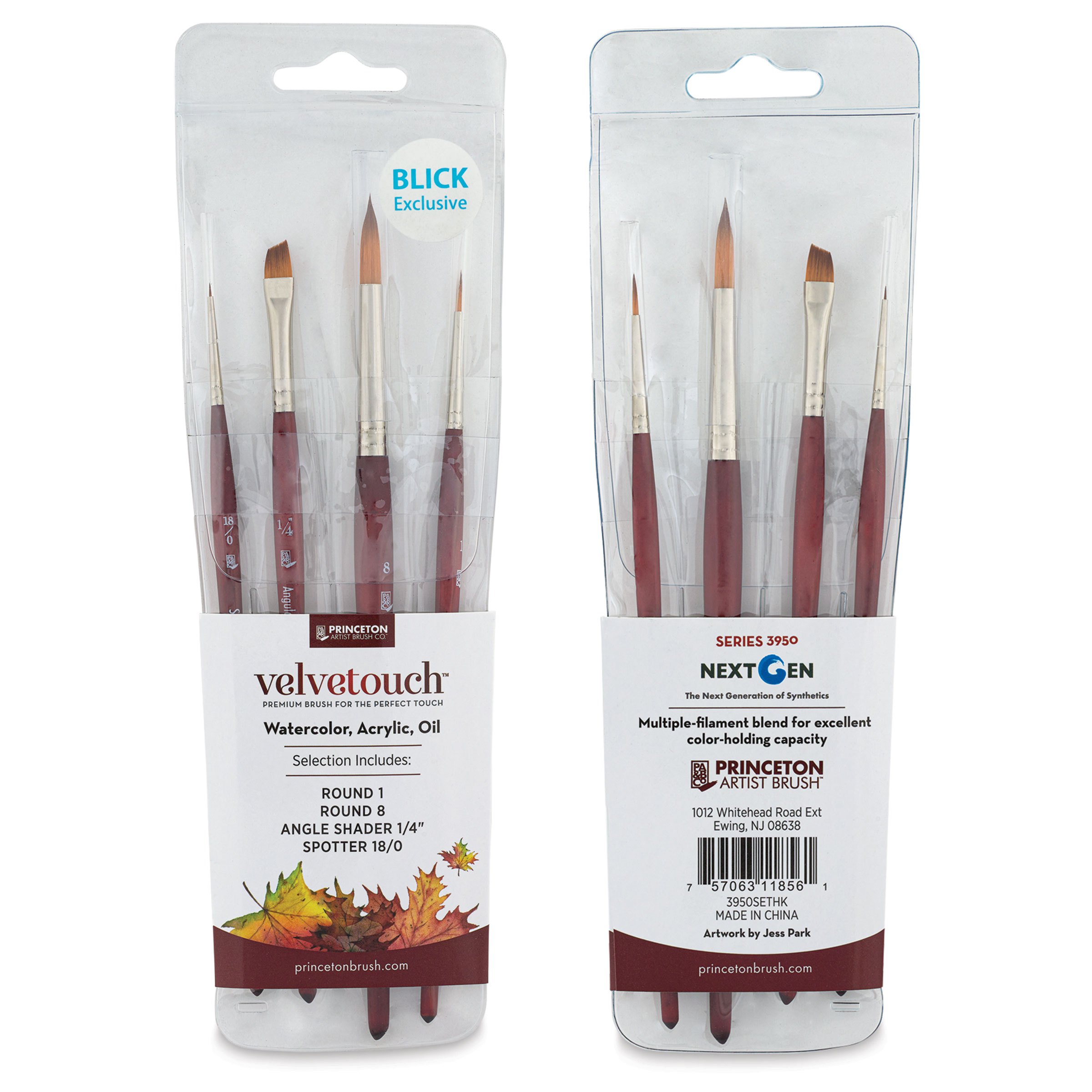 Set Pennelli Princeton Velvetouch – Misti Per Olio, Acrilico E Acquerello, 12 Pezzi, Manico Ergonomic, Set Professionale
