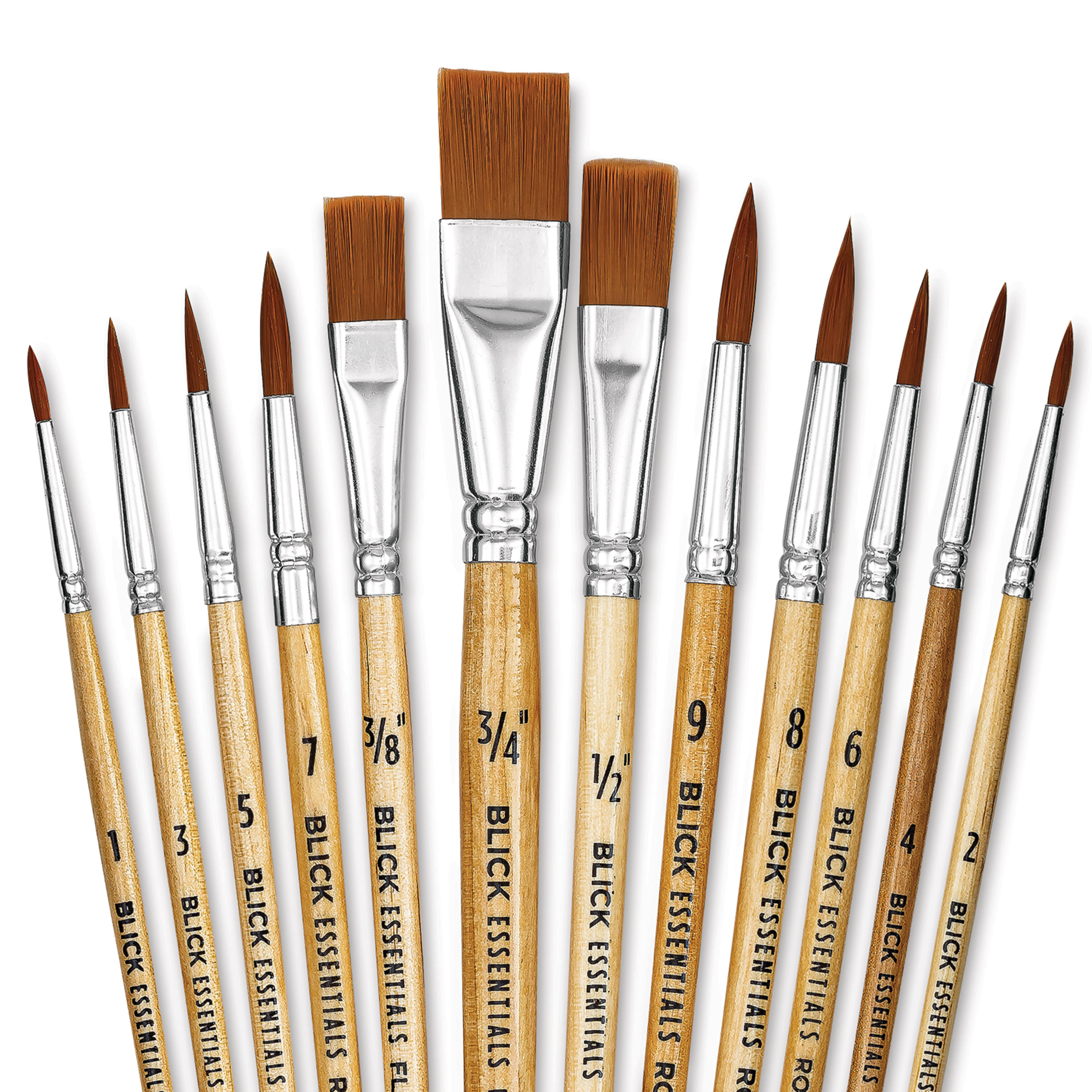Blick Essentials Brown Nylon Value Brush Sets