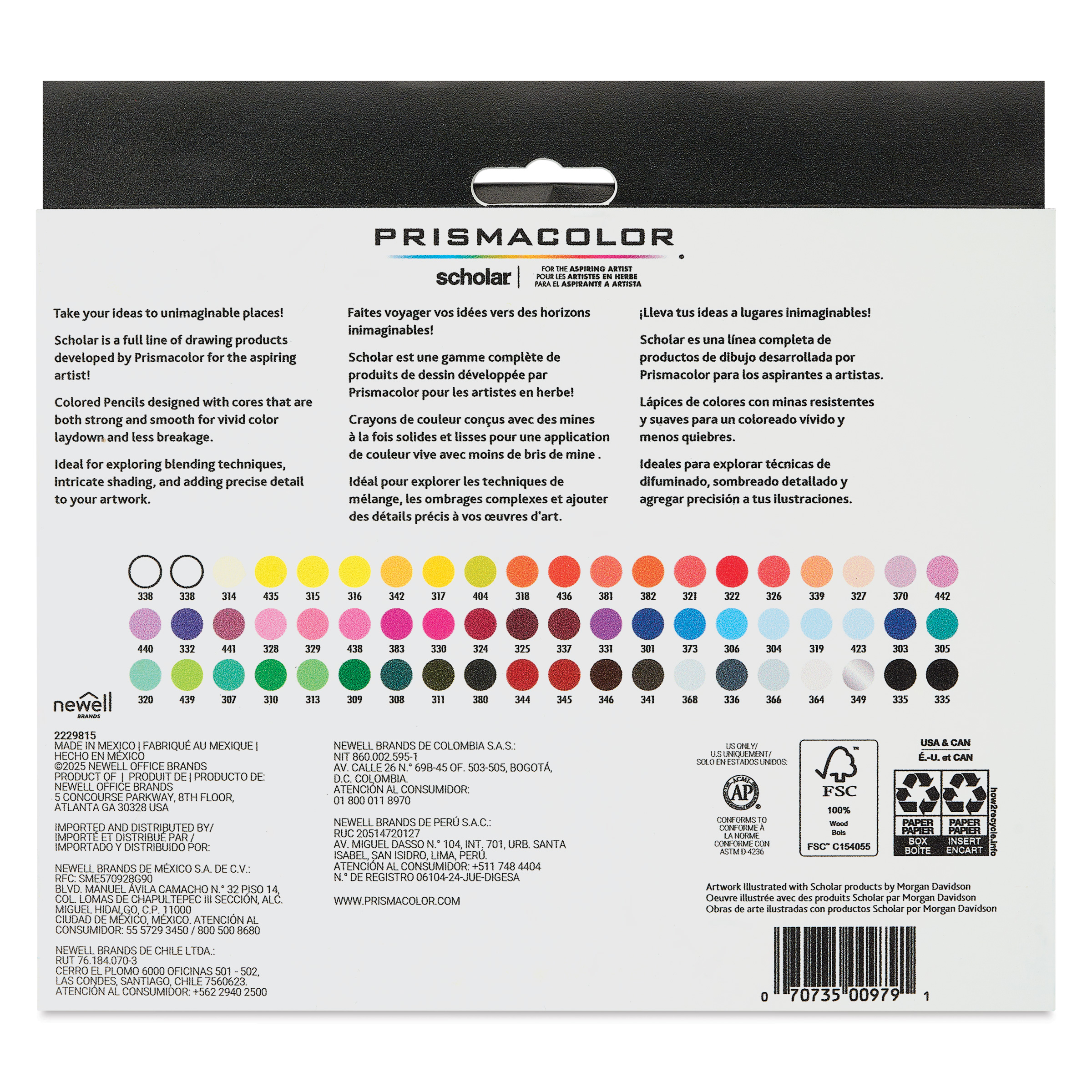 Prismacolor Scholar Colored Pencils - Set of 60, Assorted Colors