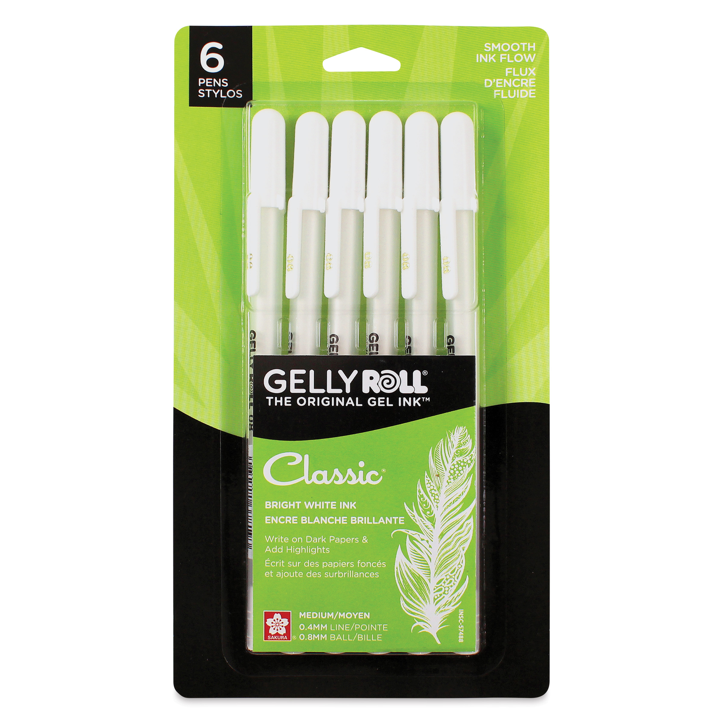 Sakura Gelly Roll Set 3 Penne Gel | Nero, Bianco E Trasparente Stardust | Pennino 0,8 Mm | Per Scrapbooking
