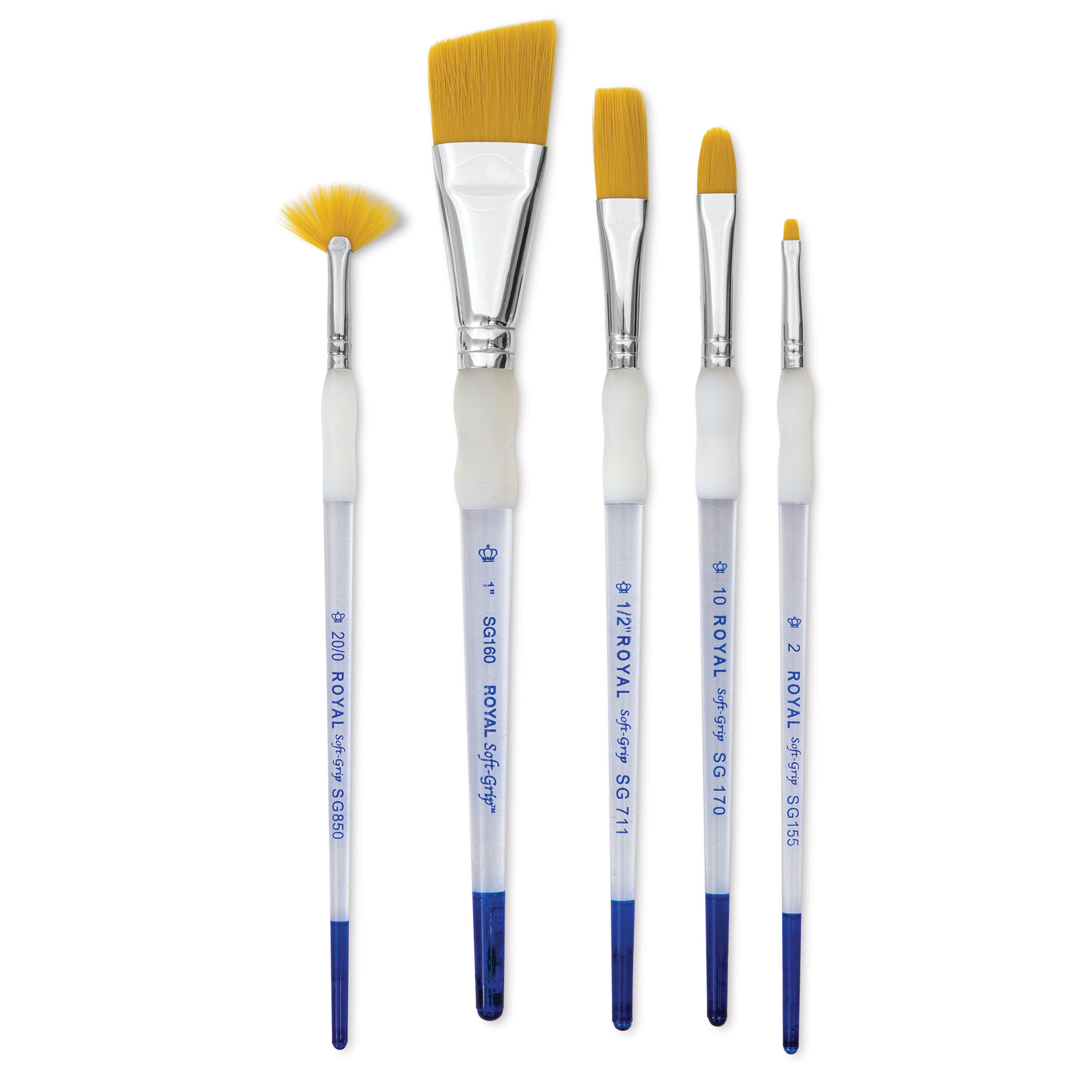 Royal & Langnickel Soft Grip Golden Taklon Brush Sets