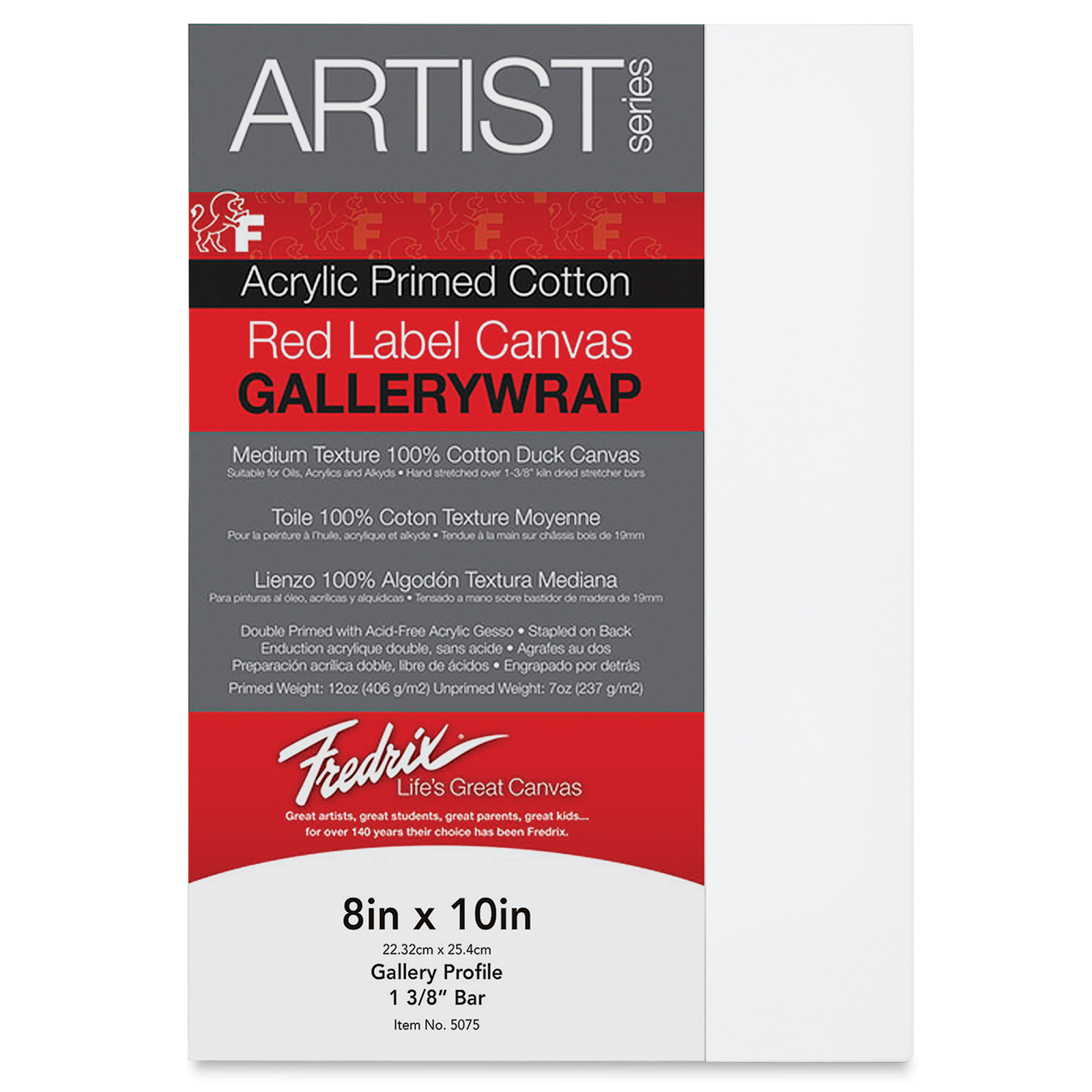 Fredrix Profile Cotton Canvas - 8" x 10", Gallerywrap