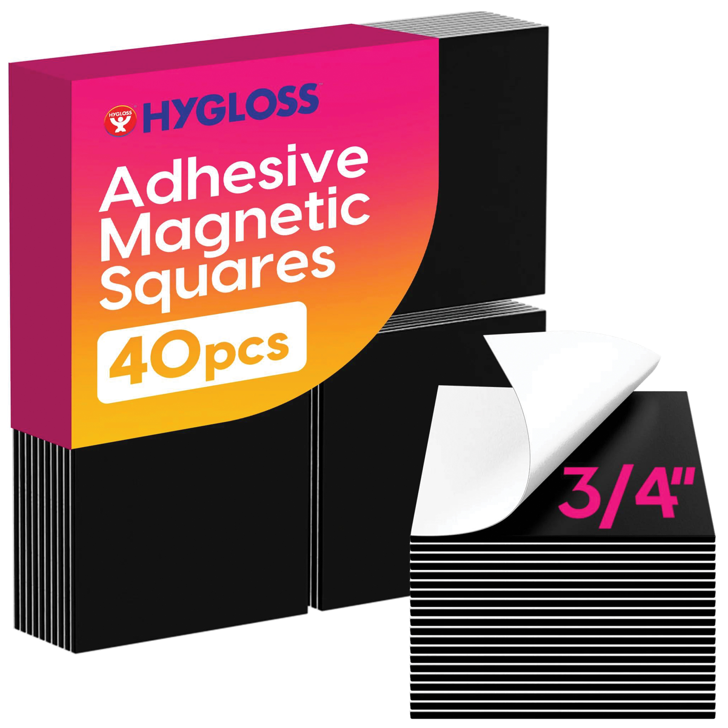 Hygloss Self-Adhesive Magnetic Squares