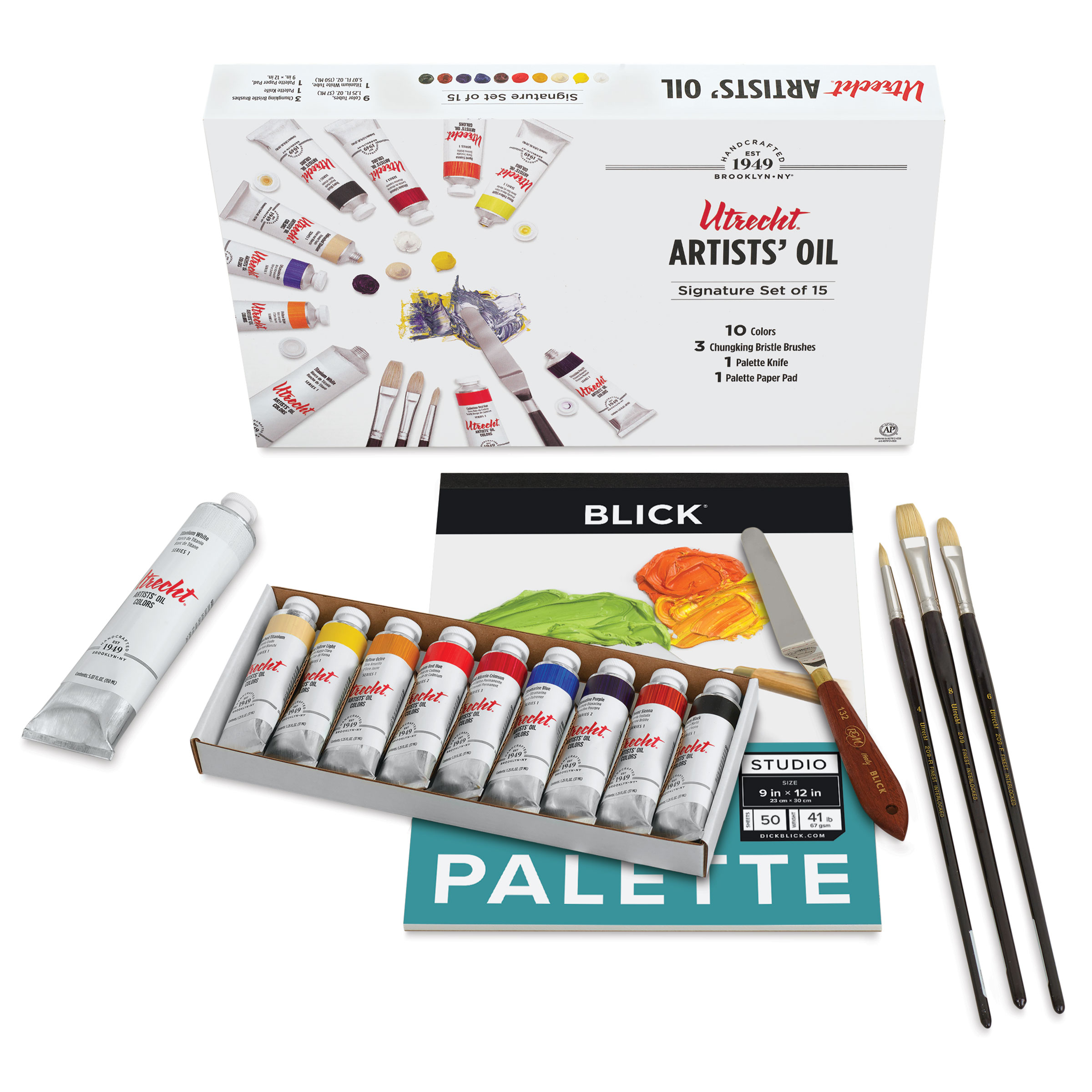 Utrecht Artists' Oil Paint - Signature Set, contents and packaging